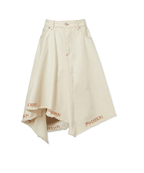 Asymmetric Logo Hem Skirt