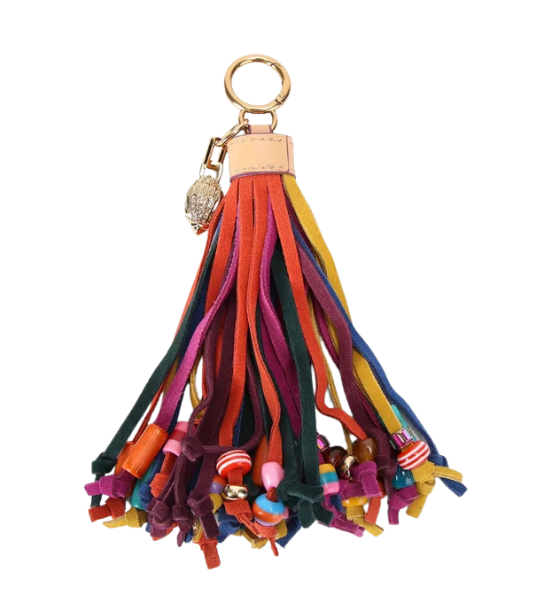 Multicolor Suede Tassel Beads Charm
