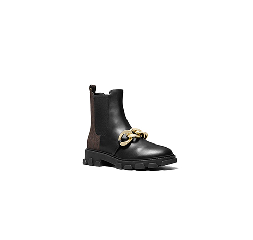 Scarlett Black Brown Leather Bootie