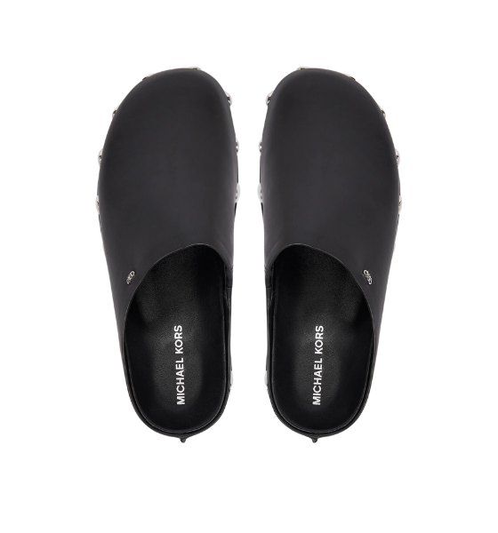 Black Leather Dome Studs Hensley Mule