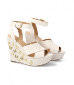 MICHAEL MICHAEL KORS LIGHT CREAM LACEY WEDGE