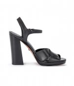 MICHAEL MICHAEL KORS BLACK LEATHER ALEXIA PLATFORM