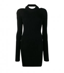 HELMUT LANG VISCOSE STRETCH OPENBACK DRESS