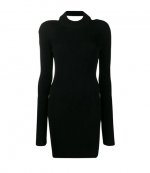 HELMUT LANG VISCOSE STRETCH OPENBACK DRESS