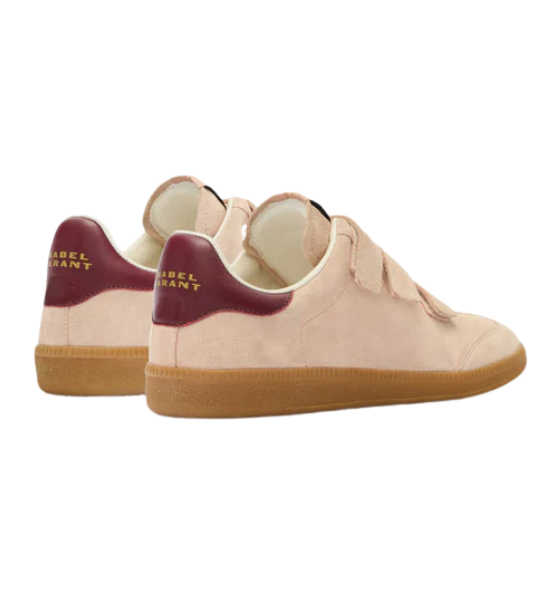 Pale Pink-Peach beth Low-Top Suede and Leather Sneakers