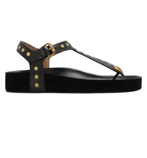 Black Leather Enore Sandals