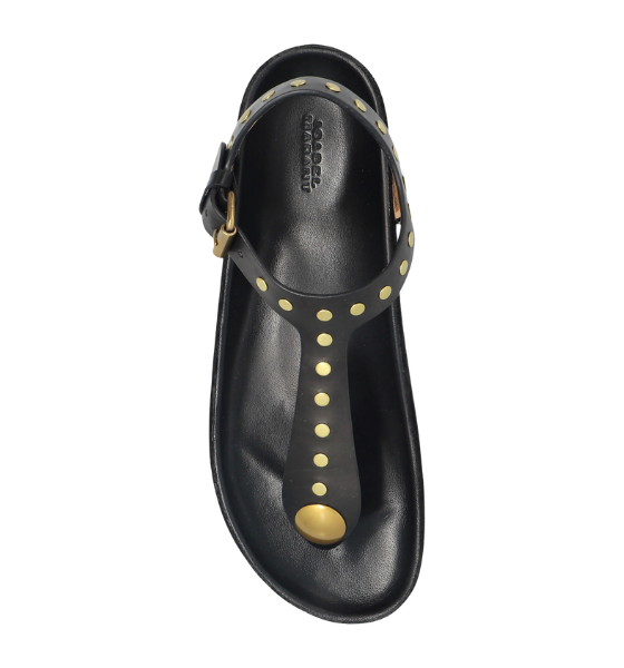 Black Leather Enore Sandals