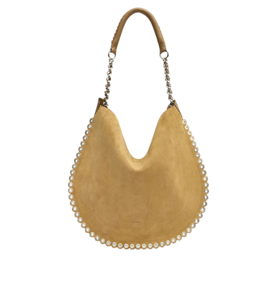 Sand Suede Leather Oskan Hobo Soft Shoulder Bag