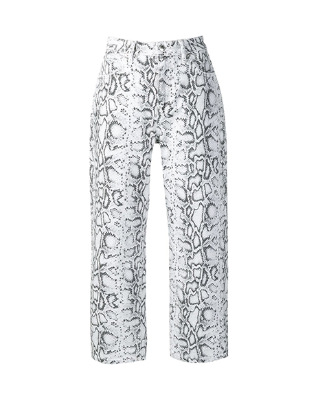 ALEXANDER WANG STACK CROP FATED PYTHON PRINT
