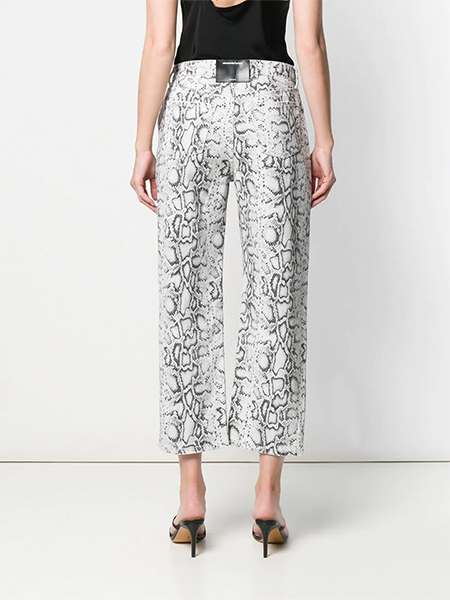 ALEXANDER WANG STACK CROP FATED PYTHON PRINT