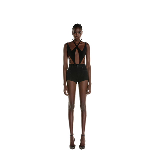 Mugler Black Shorts