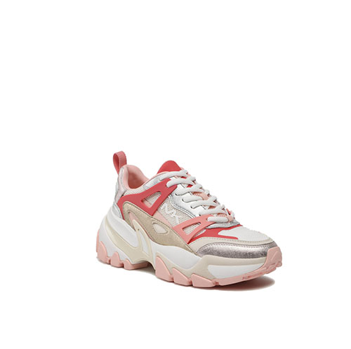 Soft Pink Multi Nick Trainer Metallic Suede
