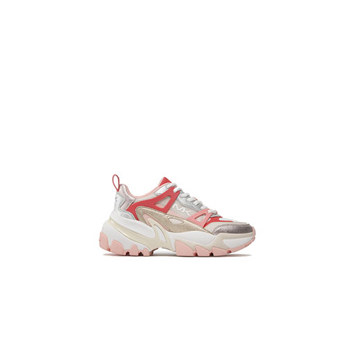 Soft Pink Multi Nick Trainer Metallic Suede