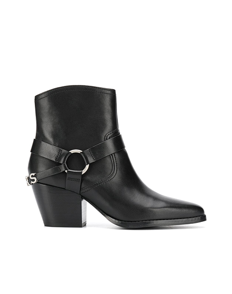 MICHAEL MICHAEL KORS GOLDIE BLACK LEATHER BOOTIE