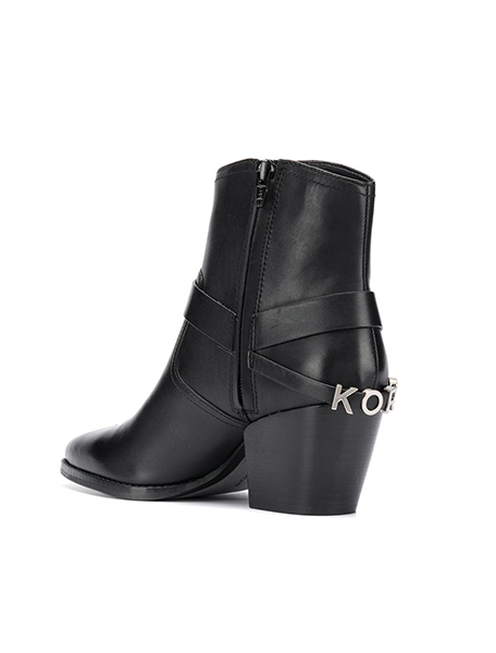 MICHAEL MICHAEL KORS GOLDIE BLACK LEATHER BOOTIE
