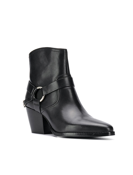 MICHAEL MICHAEL KORS GOLDIE BLACK LEATHER BOOTIE