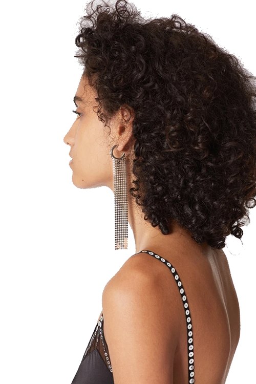 Pixel Silver Long Hoop