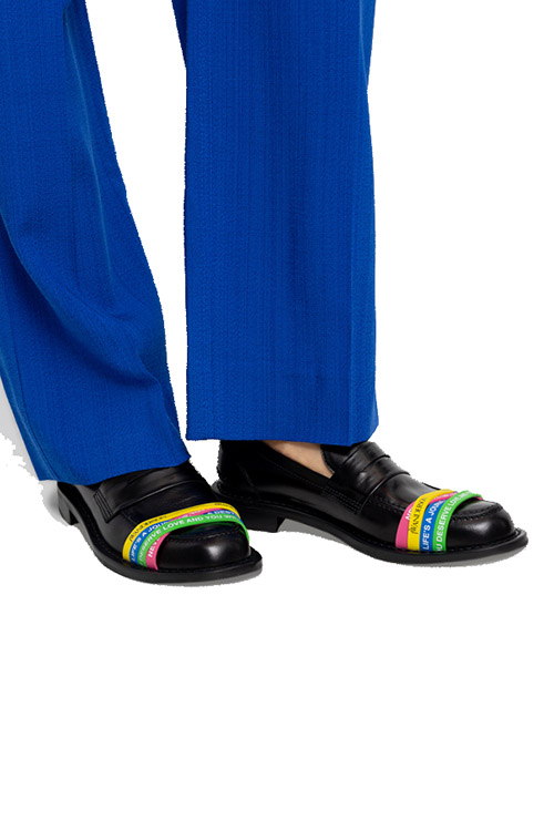 Womens Black Elastic Loafer