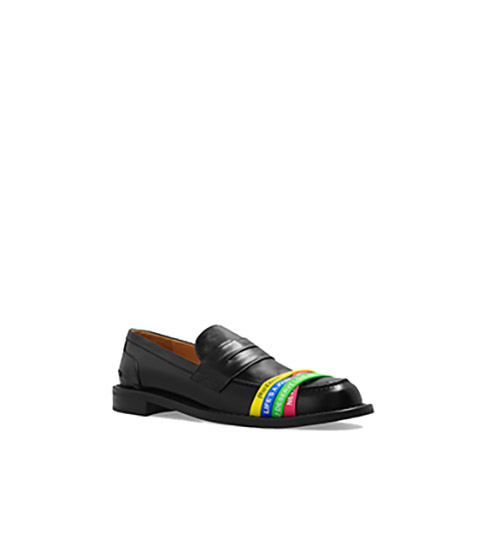 Womens Black Elastic Loafer