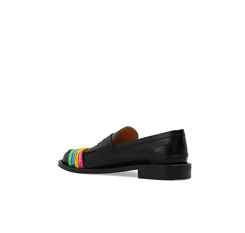 Womens Black Elastic Loafer