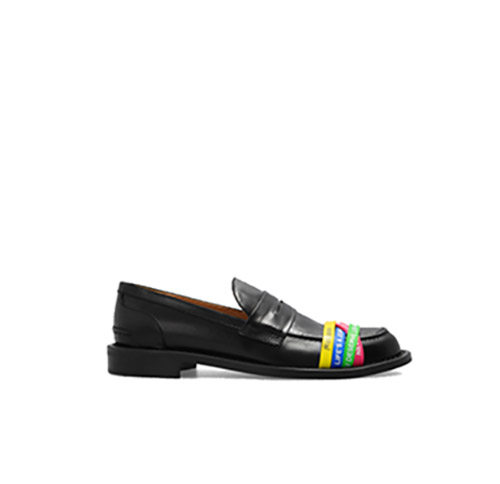 Womens Black Elastic Loafer