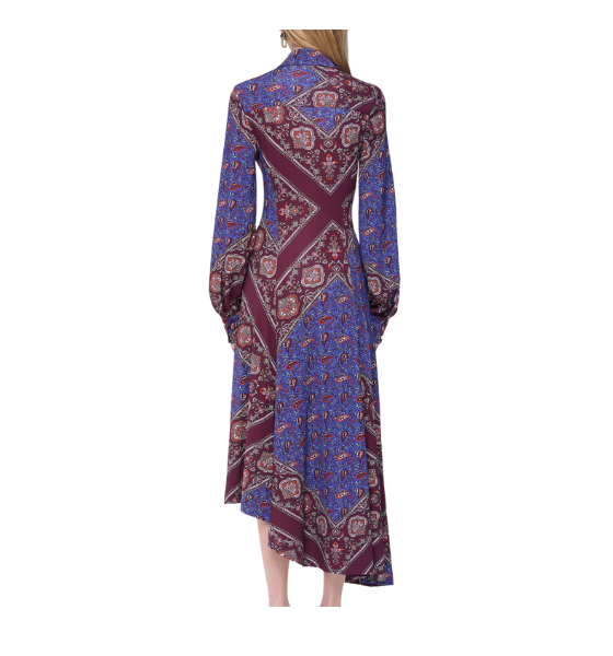 Purple Bandana Paisley Scarf Bi Robe Long Dress