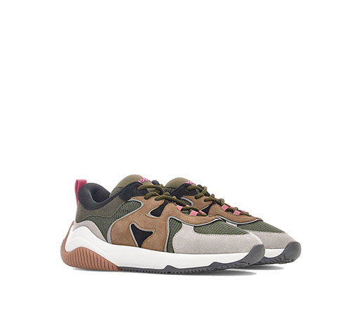 H597 Green Brown Grey Sneakers
