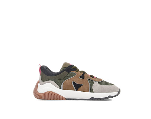 H597 Green Brown Grey Sneakers