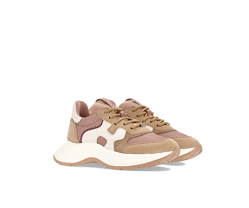H585 Brown Pink White Sneakers