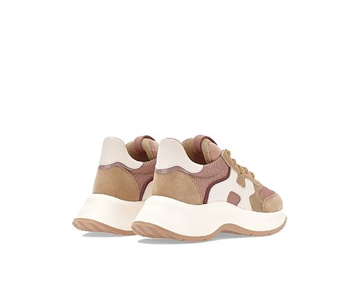 H585 Brown Pink White Sneakers