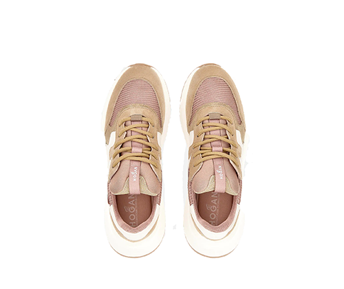 H585 Brown Pink White Sneakers