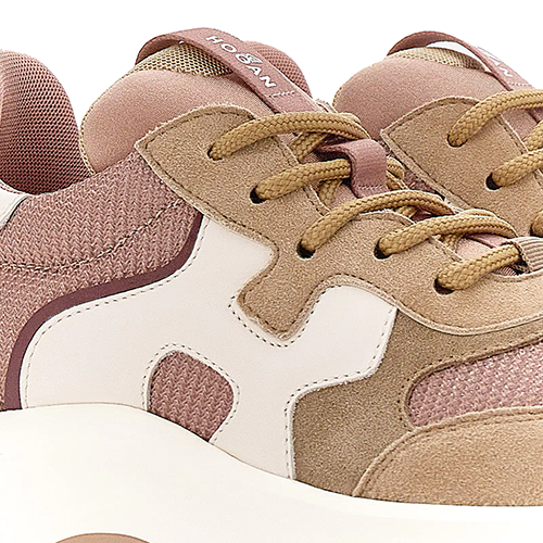 H585 Brown Pink White Sneakers