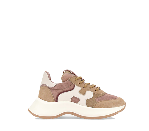 H585 Brown Pink White Sneakers