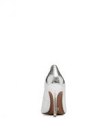 MICHAEL MICHAEL KORS SILVER METALIC SNAKE PRINT TIEGAN PUMP