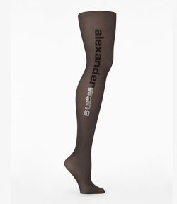 ALEXANDER WANG CRYSTAL LOGO TIGHTS