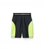 ALEXANDER WANG WASH & GO SATIN JERSEY BIKER SHORTS YELLOW NEON