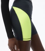 ALEXANDER WANG WASH & GO SATIN JERSEY BIKER SHORTS YELLOW NEON