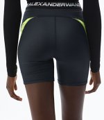 ALEXANDER WANG WASH & GO SATIN JERSEY BIKER SHORTS YELLOW NEON
