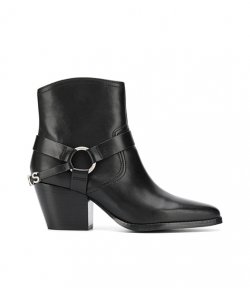 MICHAEL MICHAEL KORS GOLDIE BLACK LEATHER BOOTIE