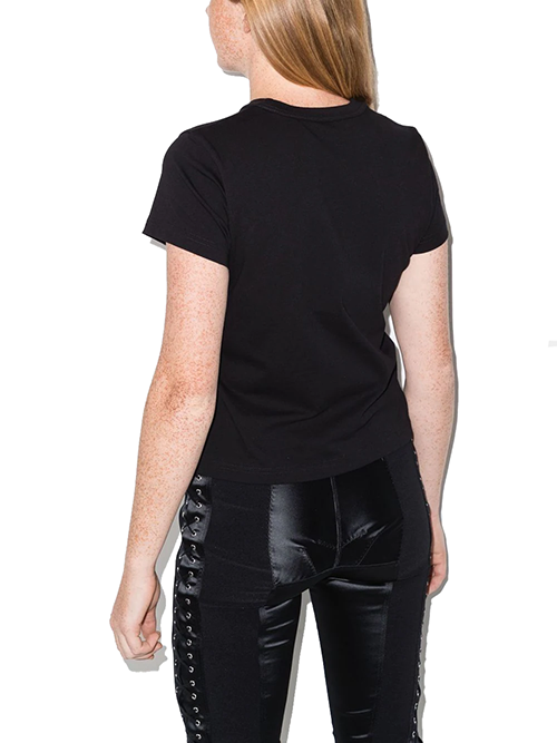 Essential Jersey Shrunk Tee With Puff Logo & Bound Neck