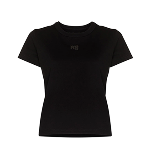 Essential Jersey Shrunk Tee With Puff Logo & Bound Neck