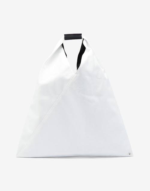 Black Logo Printed White Japanese Bag