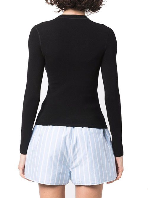 Long Sleeve Crewneck With Logo Patch Top