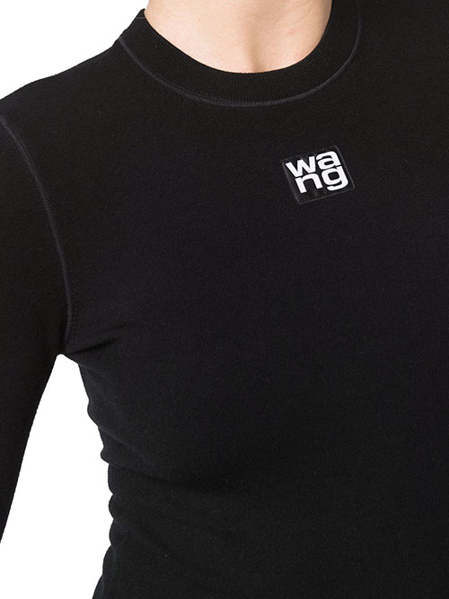 Long Sleeve Crewneck With Logo Patch Top