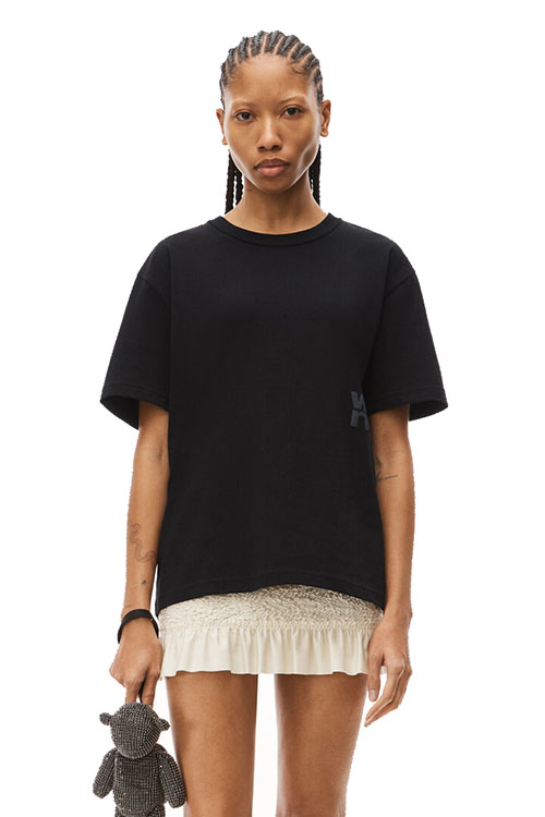 Essential Puff Logo And Bound Neck In Cotton Jersey T-Shirt