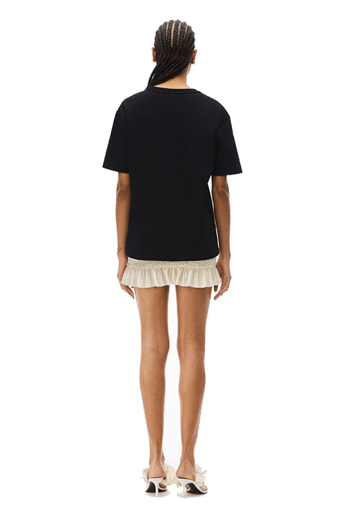 Essential Puff Logo And Bound Neck In Cotton Jersey T-Shirt