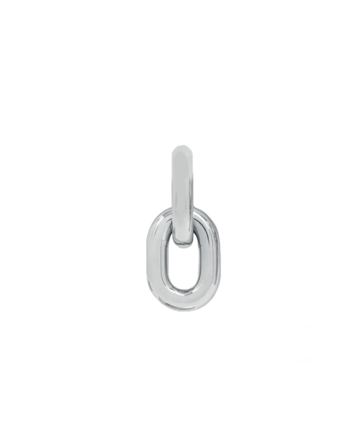 Silver XL Double Link Hoop