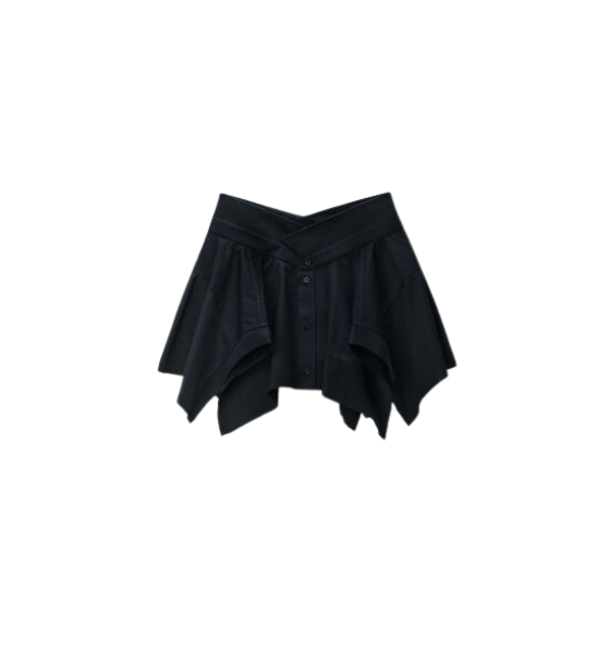 Black Cut Off Skirt