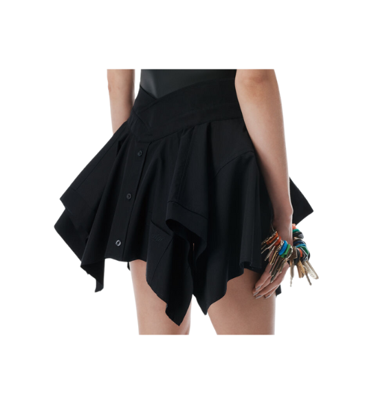 Black Cut Off Skirt