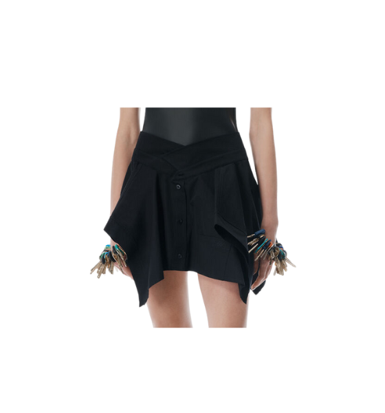 Black Cut Off Skirt